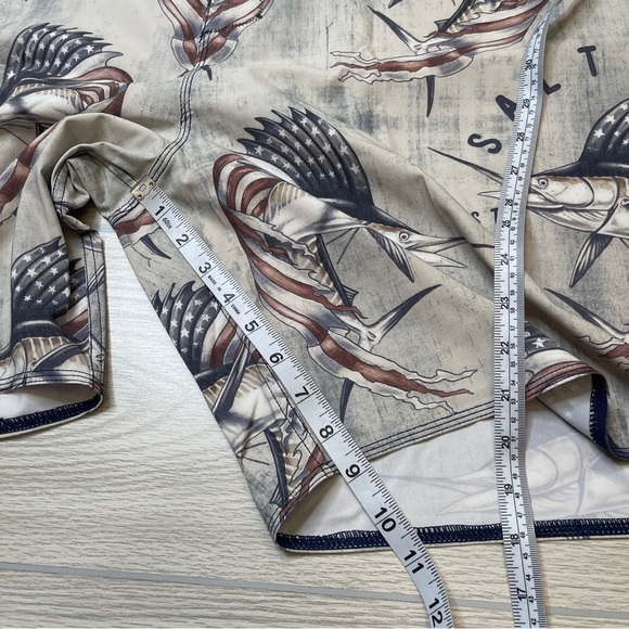 Salt Life Patriot USA Flag Sailfish Glory Swim Board Shorts Mens Size 40 New - Picture 12 of 12